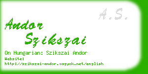 andor szikszai business card